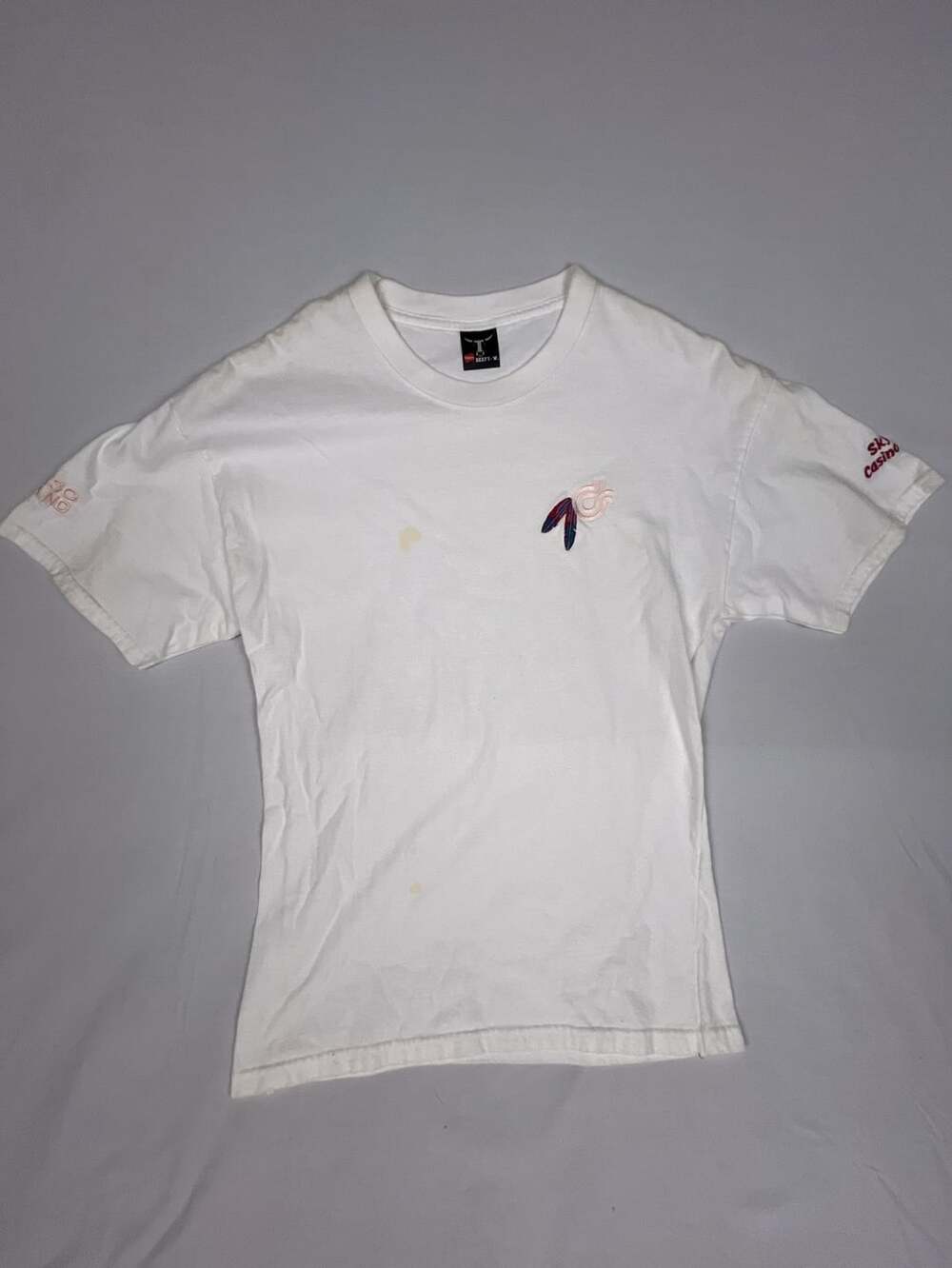 Hanes Beefy-T Sky Casino White Embroidered T-Shirt